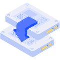 Icon illustrating disk and partition copy or clone
