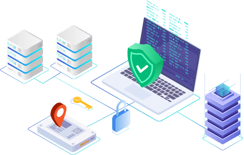 Disk layout illustration with multiple volumes